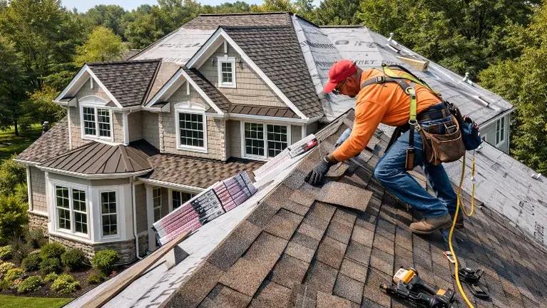 Residential shingle roof installation